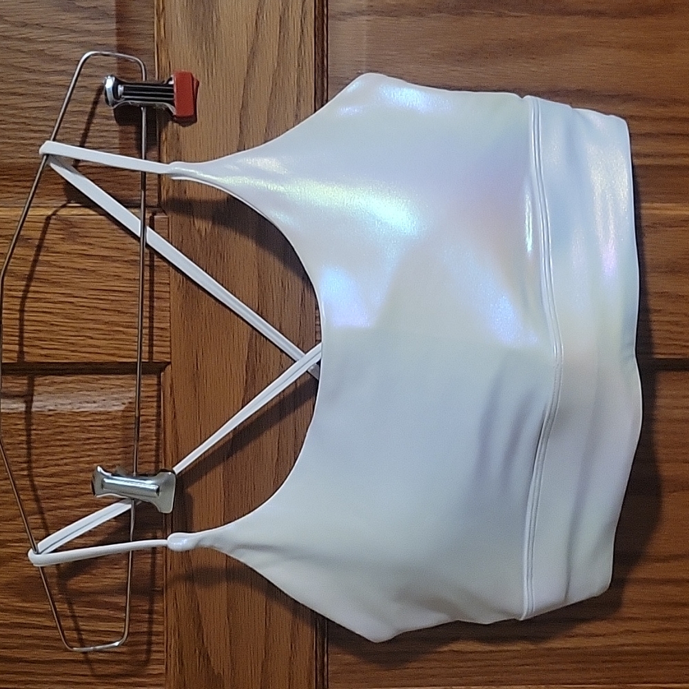 Zyia white criss cross bra size L